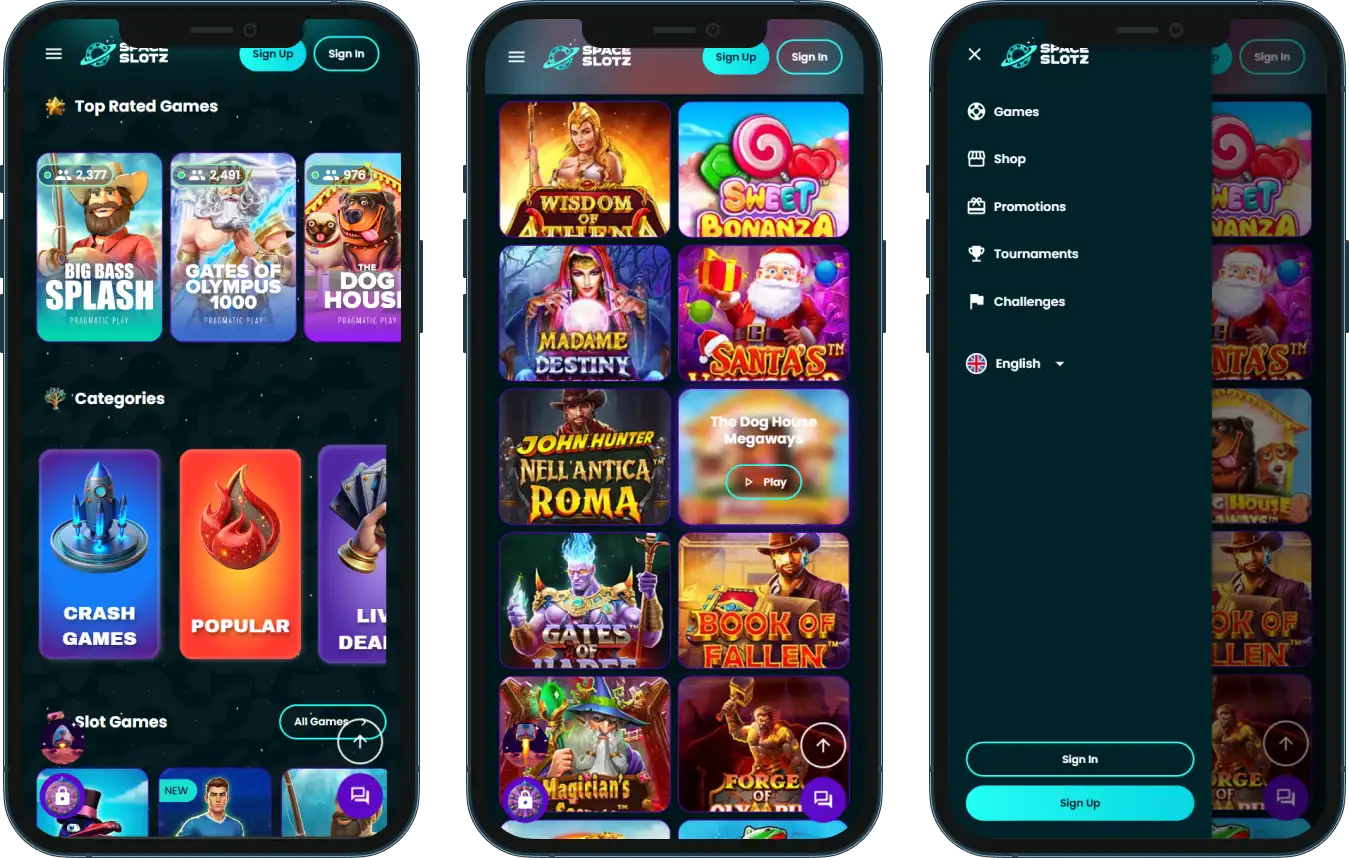 Space Slotz Casino on Your Mobile